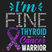 Thyroid Warrior IM Fine Thyroid Cancer Ribbon Awareness Ladies Heavyweight Boxy Pullover Hoodie thumb 2