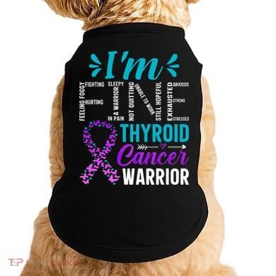 Thyroid Warrior IM Fine Thyroid Cancer Ribbon Awareness Doggie Tank