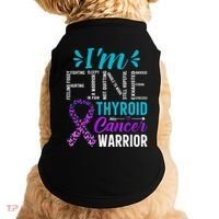 Thyroid Warrior IM Fine Thyroid Cancer Ribbon Awareness Doggie Tank thumb 0