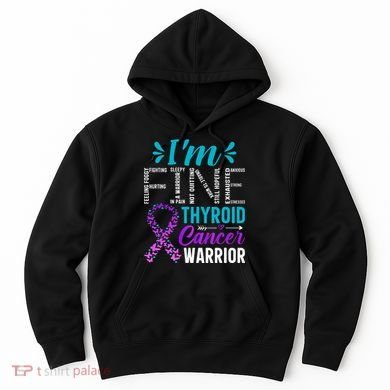 Thyroid Warrior IM Fine Thyroid Cancer Ribbon Awareness Hoodie