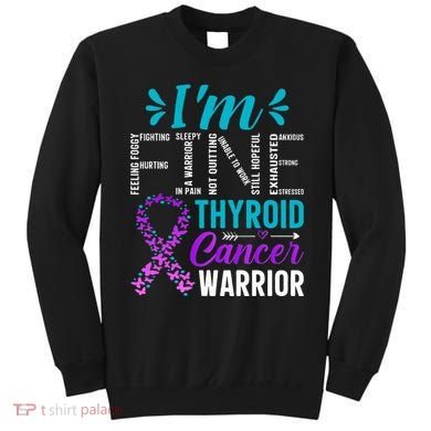 Thyroid Warrior IM Fine Thyroid Cancer Ribbon Awareness Sweatshirt