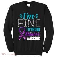 Thyroid Warrior IM Fine Thyroid Cancer Ribbon Awareness Sweatshirt thumb 0