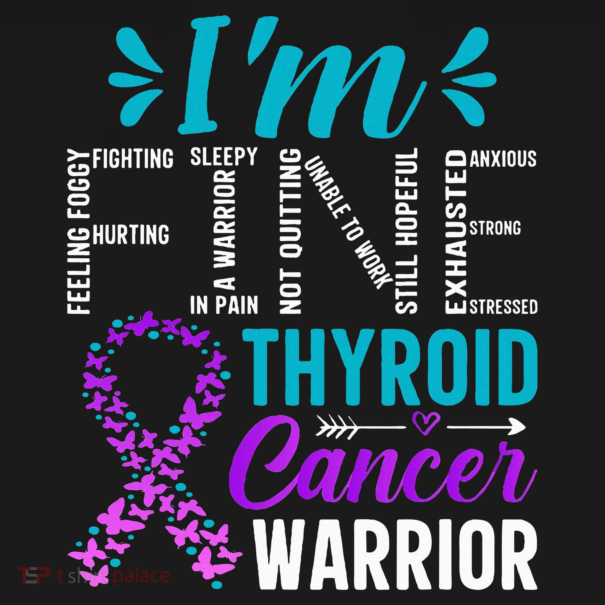 Thyroid Warrior IM Fine Thyroid Cancer Ribbon Awareness Backpack