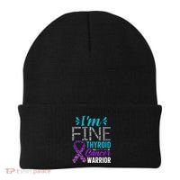 Thyroid Warrior IM Fine Thyroid Cancer Ribbon Awareness Beanie thumb 0