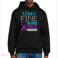 Thyroid Warrior IM Fine Thyroid Cancer Ribbon Awareness District V.I.T. Heavyweight Hoodie thumb 0