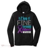 Thyroid Warrior IM Fine Thyroid Cancer Ribbon Awareness Women's Hoodie thumb 0