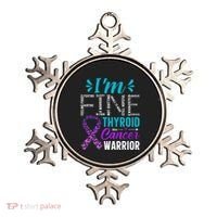 Thyroid Warrior IM Fine Thyroid Cancer Ribbon Awareness Ornament thumb 0