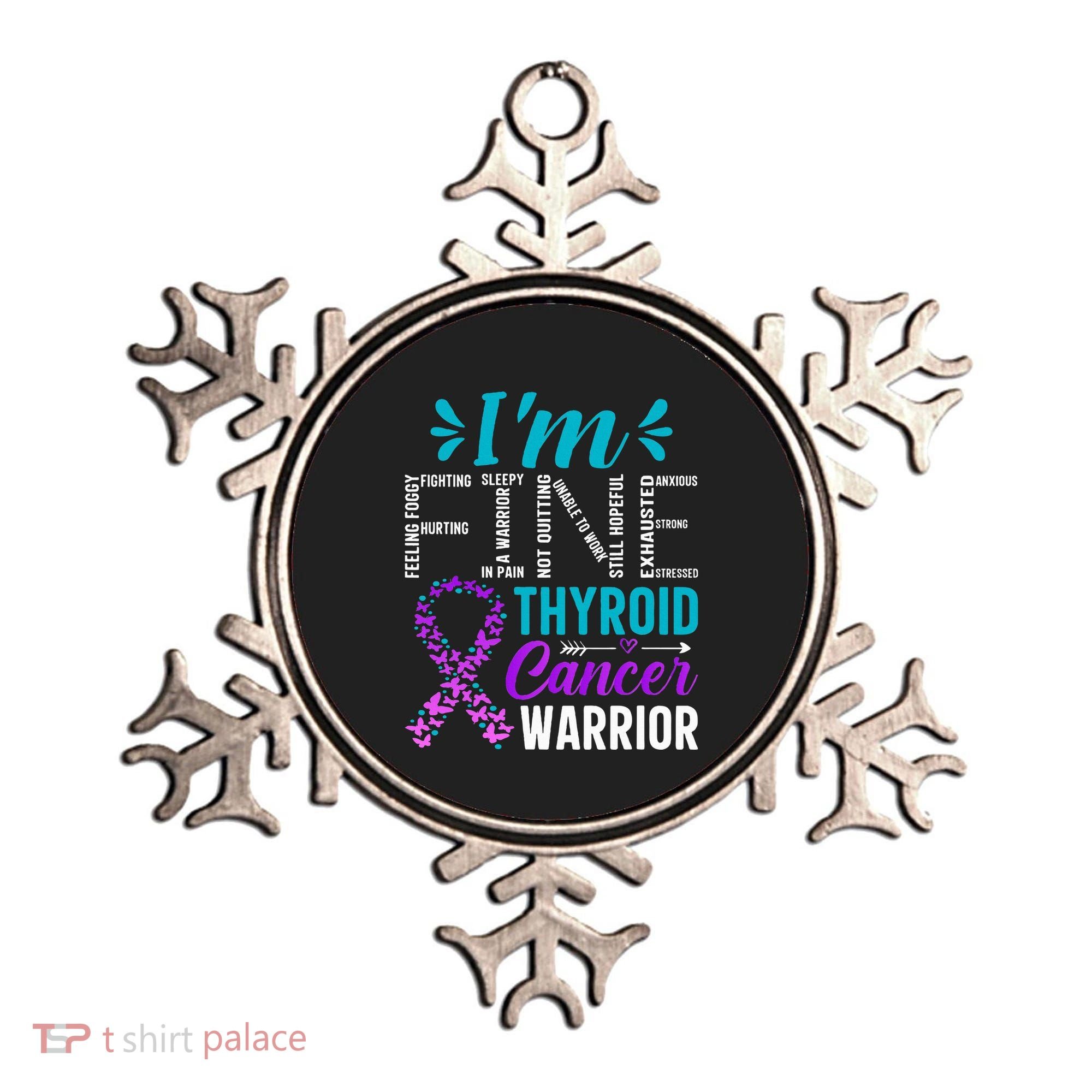 Thyroid Warrior IM Fine Thyroid Cancer Ribbon Awareness Ornament