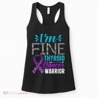 Thyroid Warrior IM Fine Thyroid Cancer Ribbon Awareness Women's Tank Top thumb 0