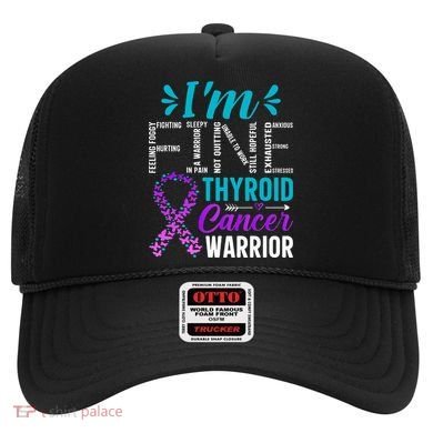 Thyroid Warrior IM Fine Thyroid Cancer Ribbon Awareness Hat