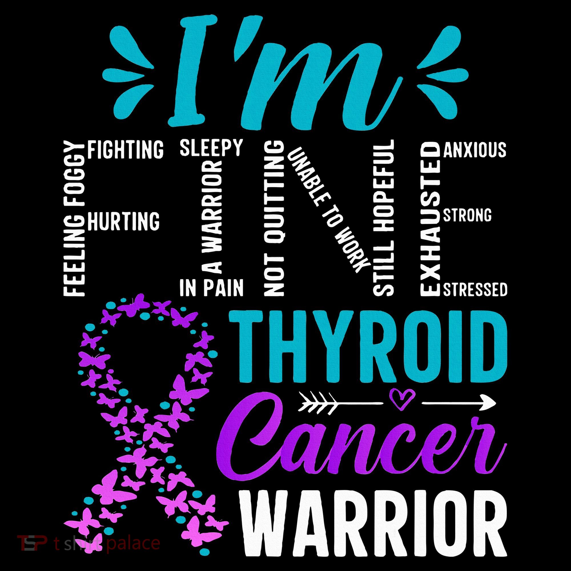 Thyroid Warrior IM Fine Thyroid Cancer Ribbon Awareness Toddler Hoodie