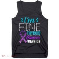 Thyroid Warrior IM Fine Thyroid Cancer Ribbon Awareness Tank Top thumb 0