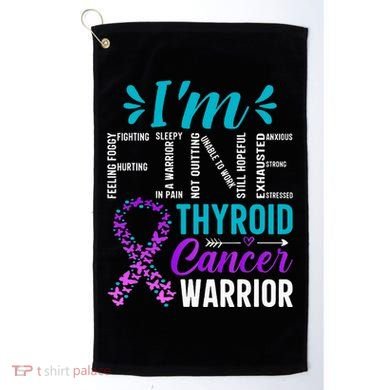 Thyroid Warrior IM Fine Thyroid Cancer Ribbon Awareness Golf Towel