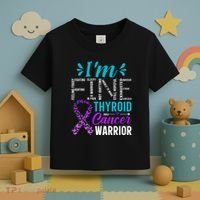 Thyroid Warrior IM Fine Thyroid Cancer Ribbon Awareness Toddler T-Shirt thumb 3