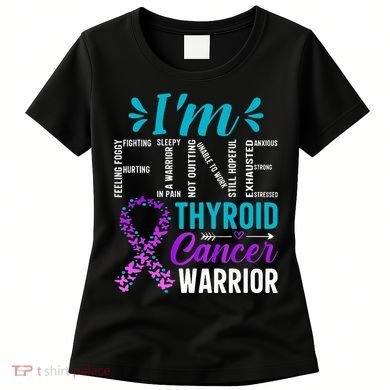 Thyroid Warrior IM Fine Thyroid Cancer Ribbon Awareness Women's T-Shirt