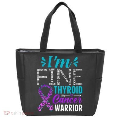 Thyroid Warrior IM Fine Thyroid Cancer Ribbon Awareness Tote Bag