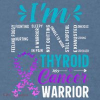 Thyroid Warrior IM Fine Thyroid Cancer Ribbon Awareness Garment-Dyed Sweatshirt thumb 2