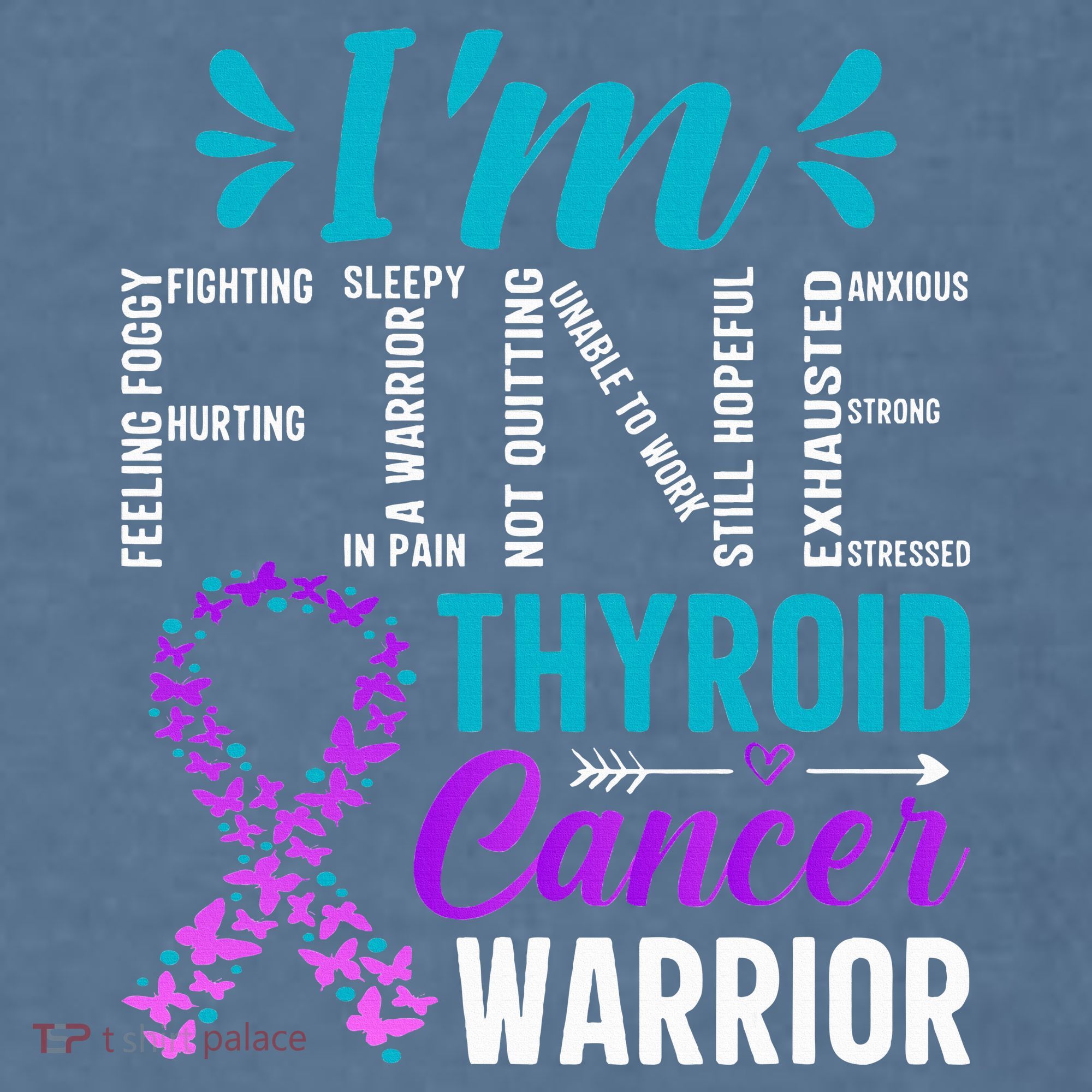 Thyroid Warrior IM Fine Thyroid Cancer Ribbon Awareness Garment-Dyed Sweatshirt