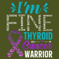 Thyroid Warrior IM Fine Thyroid Cancer Ribbon Awareness The Baniff Cuffed Pom Beanie thumb 2