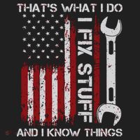 That's What I Do I Fix Stuff And I Know Things American Flag Beanie thumb 2