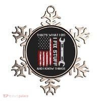That's What I Do I Fix Stuff And I Know Things American Flag Ornament thumb 0