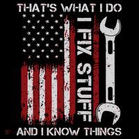 That's What I Do I Fix Stuff And I Know Things American Flag Women's Tank Top thumb 5