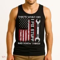 That's What I Do I Fix Stuff And I Know Things American Flag Tank Top thumb 3