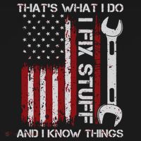 That's What I Do I Fix Stuff And I Know Things American Flag Tank Top thumb 6
