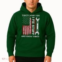 That's What I Do I Fix Stuff And I Know Things American Flag Hoodie thumb 2