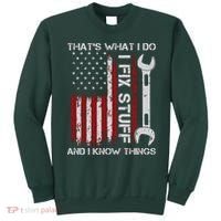That's What I Do I Fix Stuff And I Know Things American Flag Sweatshirt thumb 0