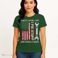 That's What I Do I Fix Stuff And I Know Things American Flag Women's T-Shirt thumb 4