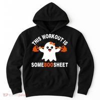 This Workout Is Boo Sheet Funny Cute Gym Ghost Halloween Hoodie thumb 0