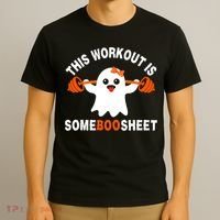This Workout Is Boo Sheet Funny Cute Gym Ghost Halloween T-Shirt thumb 3
