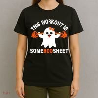 This Workout Is Boo Sheet Funny Cute Gym Ghost Halloween T-Shirt thumb 4