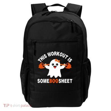 This Workout Is Boo Sheet Funny Cute Gym Ghost Halloween Backpack