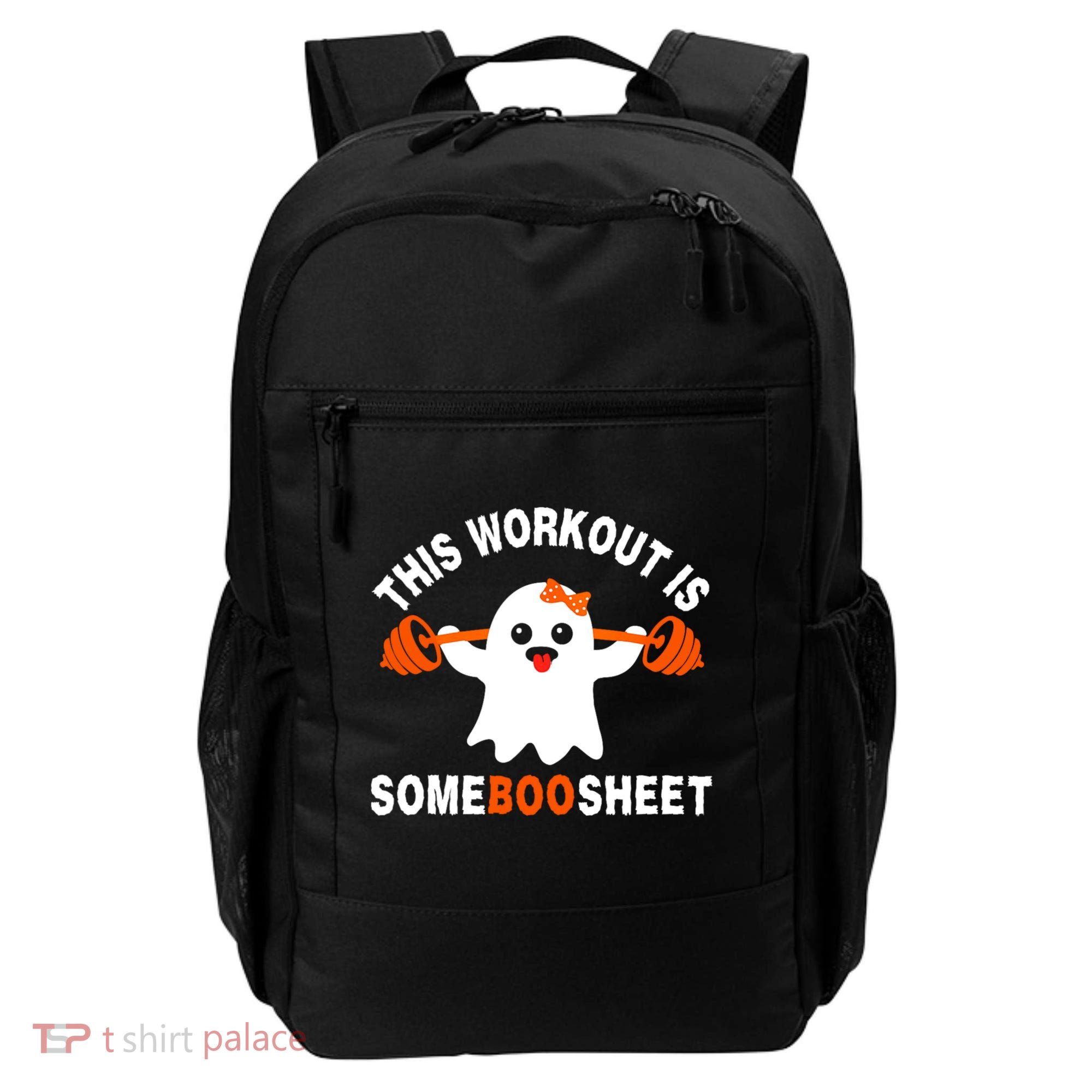 This Workout Is Boo Sheet Funny Cute Gym Ghost Halloween Backpack