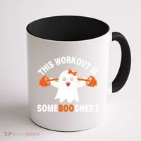 This Workout Is Boo Sheet Funny Cute Gym Ghost Halloween Coffee Mug thumb 1