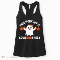 This Workout Is Boo Sheet Funny Cute Gym Ghost Halloween Women's Tank Top thumb 0