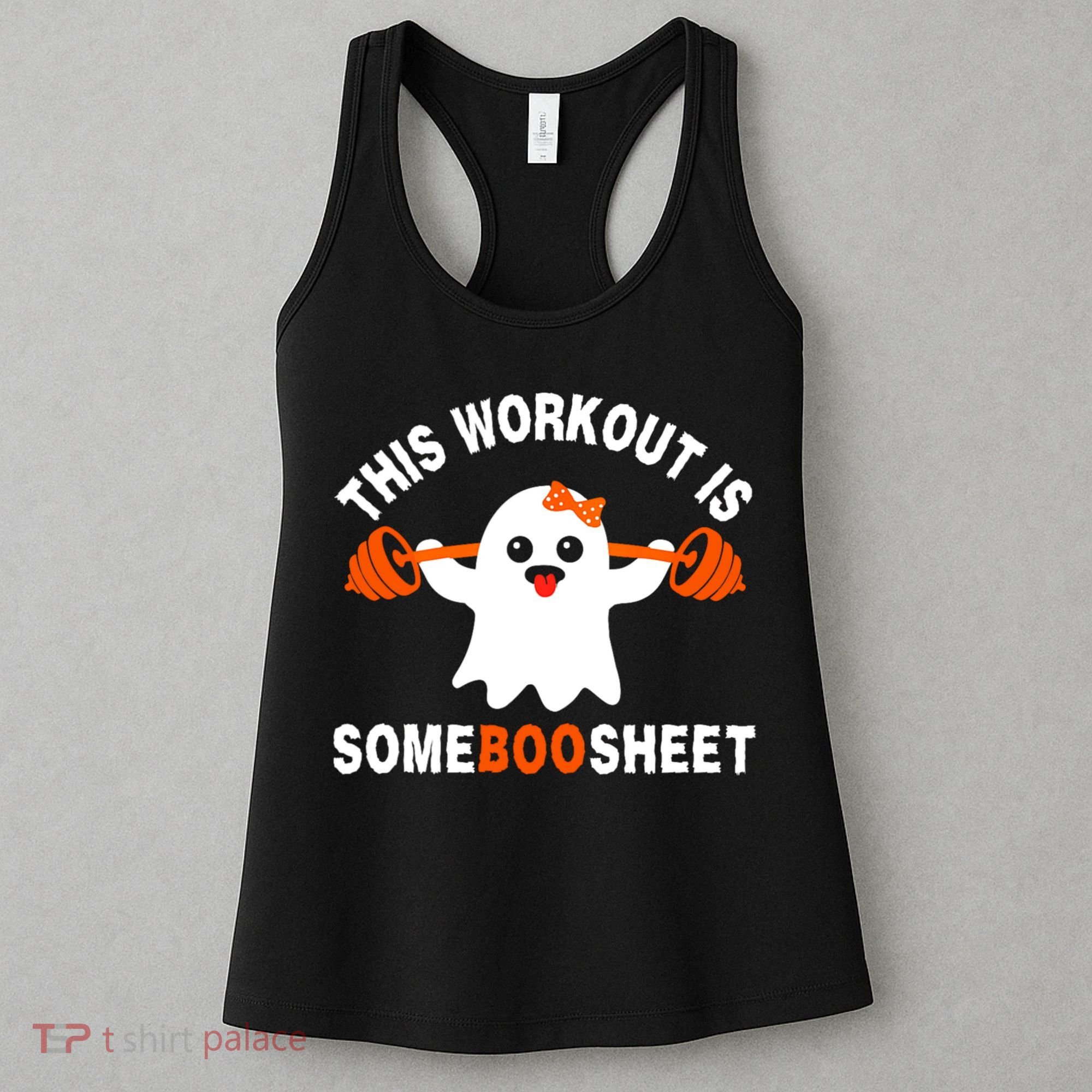 This Workout Is Boo Sheet Funny Cute Gym Ghost Halloween Women's Tank Top