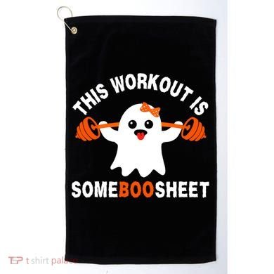 This Workout Is Boo Sheet Funny Cute Gym Ghost Halloween Golf Towel