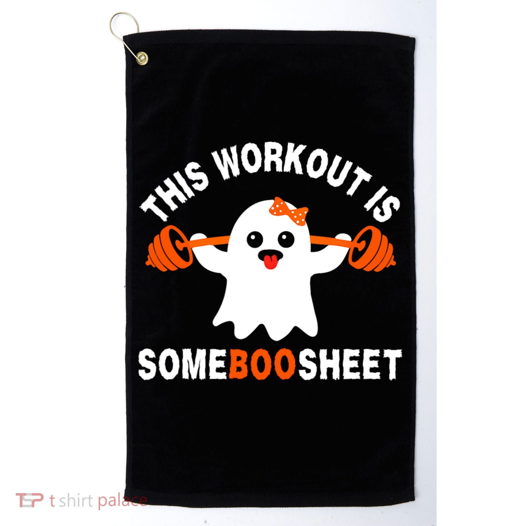 This Workout Is Boo Sheet Funny Cute Gym Ghost Halloween Golf Towel