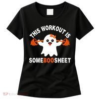 This Workout Is Boo Sheet Funny Cute Gym Ghost Halloween Women's T-Shirt thumb 0