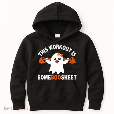 This Workout Is Boo Sheet Funny Cute Gym Ghost Halloween Kids Hoodie