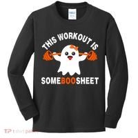 This Workout Is Boo Sheet Funny Cute Gym Ghost Halloween Kids Long Sleeve Shirt thumb 0