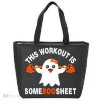 This Workout Is Boo Sheet Funny Cute Gym Ghost Halloween Tote Bag thumb 0