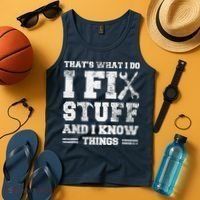 That's What I Do I Fix Stuff And I Know Things Funny Saying Tank Top thumb 4