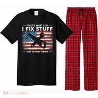 That's What I Do I Fix Stuff And I Know Things Funny Saying Pajama Set thumb 0