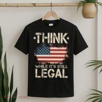 Think While It's Still Legal Vintage American Flag T-Shirt thumb 2