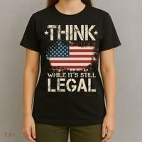 Think While It's Still Legal Vintage American Flag T-Shirt thumb 4