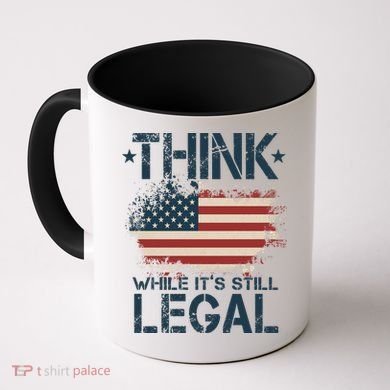 Think While It's Still Legal Vintage American Flag Coffee Mug